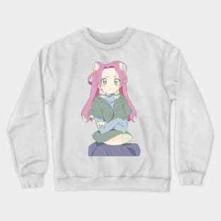 Pink Angry Catgirl Crewneck Sweatshirt